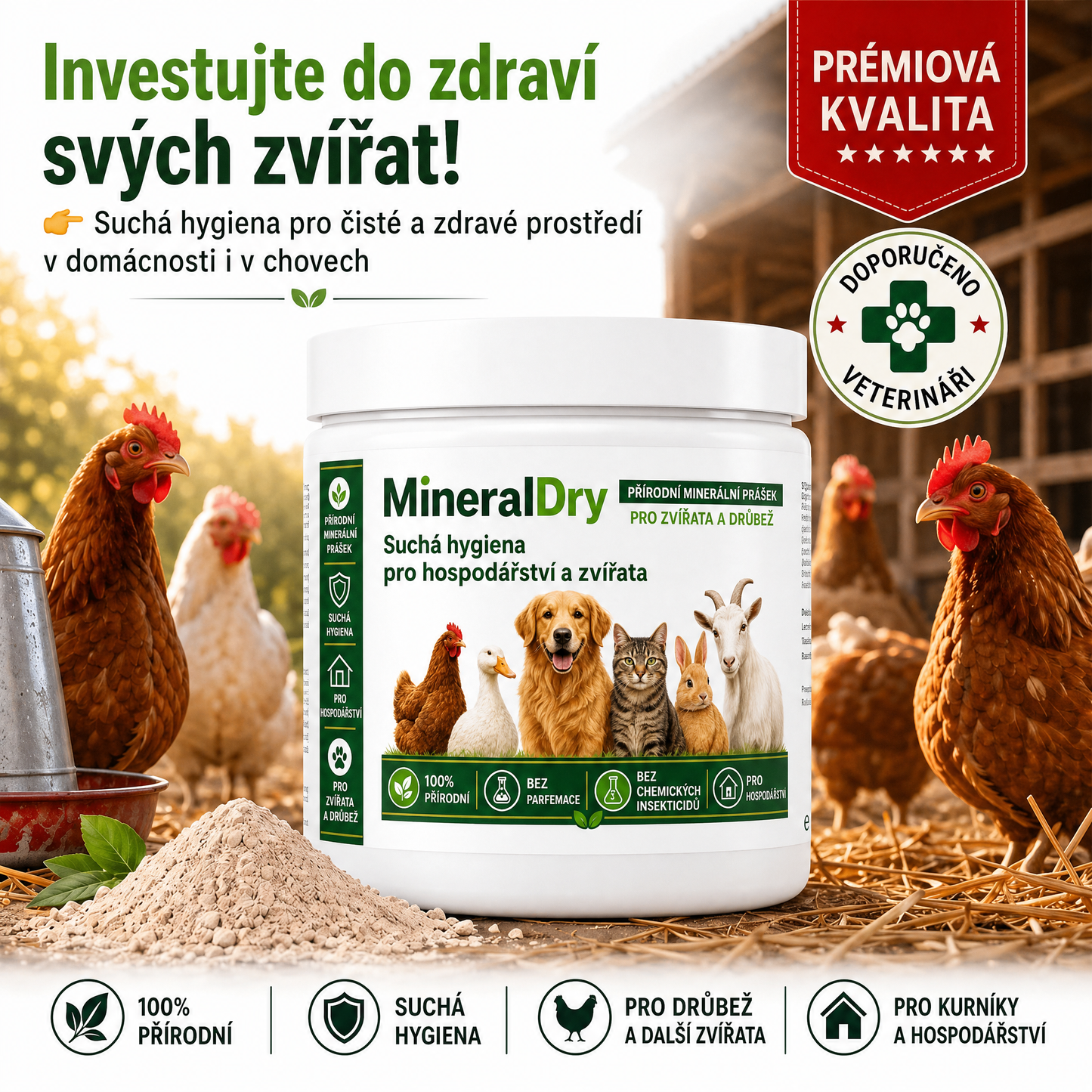 MineralDry - Profesionální pudr proti parazitům a vším